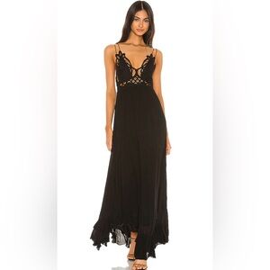 Free People Adella Maxi Black Maxi Dress
